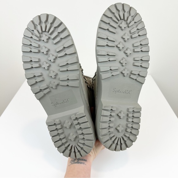 Splendid Yvonne Laced Sherpa Boot in Stone Size 8.5 Leather - Picture 5 of 8